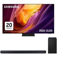 65" Samsung S95H OLED Glare Free 4K Vision AI Smart TV 2026 & HW-Q600H/XU 3.1.2 Wireless Sound Bar with Dolby Atmos Bundle, Black