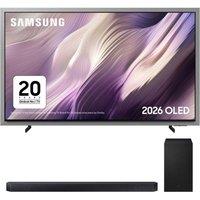 65 Samsung S99H OLED Glare Free & Art Mode 4K Vision AI Smart TV 2026 & HW-Q600H/XU 3.1.2 Wireless Sound Bar Bundle, Black