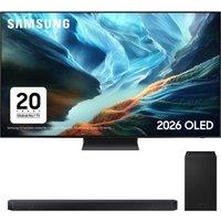 77 Samsung S90H OLED Glare Free 4K Vision AI Smart TV & HW-Q600H/XU 3.1.2 Wireless Sound Bar Bundle, Black