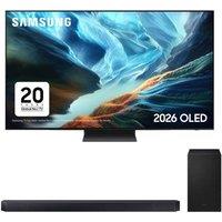80"-84" Samsung S90H 83" OLED Glare Free 4K Vision AI Smart TV 2026 & HW-Q600H/XU 3.1.2 Wireless Sound Bar, Black