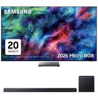 65" Samsung R95H Micro RGB 4K Smart AI TV 2026 & HW-QS700F/XU 3.1.2 Wireless Sound Bar Bundle, Black