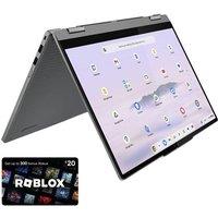 Lenovo Lenovo 83LN000BUK 14 2-in-1 Chromebook Plus & Roblox Digital Gift Card Bundle, Silver/Grey