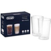 DELONGHI DLSC319 Double Wall Thermal Glasses - 480 ml, Set of 2, Clear