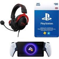 Sony PlayStation Portal Remote Player + Cloud II Pro Gaming Headset + Gift Card Bundle