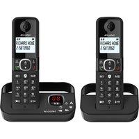 ALCATEL F860 Voice Duo AL3549 Cordless Phone - Twin Handsets, Black, Black