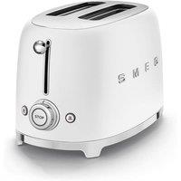 SMEG 50's Style TSF01WHMUK 2-Slice Toaster - Matte White, White