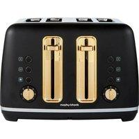 MORPHY RICHARDS Accents Gold 242047 4-Slice Toaster - Black, Black,Gold