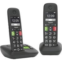 GIGASET E290A Cordless Phone - Twin Handsets, Black, Black