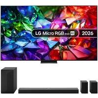 Lg MRGB96 100" Micro RGB AI 4K HDR Smart TV 2026 & US70TR 5.1.1 Wireless Sound Bar Bundle, Silver/Grey