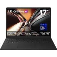 LG gram 17 17" Laptop, Copilot PC - Intel Core Ultra 7, 1 TB SSD, Obsidian Black, Black