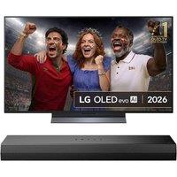 48 Lg C6 OLED48C66LB OLED AI 4K HDR Smart TV 2026 & US20A 2.0 Compact Sound Bar Bundle, Silver/Grey
