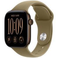 APPLE Watch Series 12 GPS Cellular 42mm Dark Bronze Aluminum Case with Olive Sport Band - S/M, Brown,Green