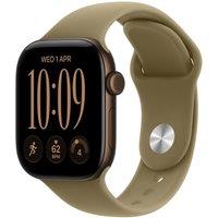 APPLE Watch Series 12 GPS 42mm Dark Bronze Aluminum Case with Olive Sport Band - S/M, Green,Brown