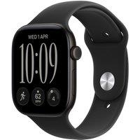 APPLE Watch Series 12 GPS 46mm Black Aluminum Case with Black Sport Band - S/M, Black