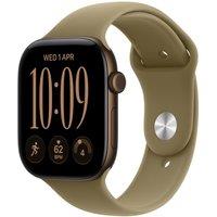 APPLE Watch Series 12 GPS 46mm Dark Bronze Aluminum Case with Olive Sport Band - M/L, Green,Brown