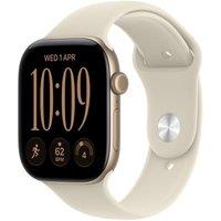 APPLE Watch Series 12 GPS 46mm Light Gold Aluminum Case with Sand Sport Band - M/L, Cream,Gold