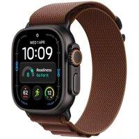 APPLE Watch Ultra 4 GPS Cellular 49mm Black Titanium Case with Burgundy Alpine Loop - L, Black,Red