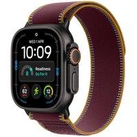 APPLE Watch Ultra 4 GPS Cellular 49mm Black Titanium Case with Burgundy Trail Loop - M/L, Red,Black