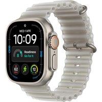 APPLE Watch Ultra 4 GPS Cellular 49mm Natural Titanium Case with Translucent Gray Ocean Band, Silver/Grey