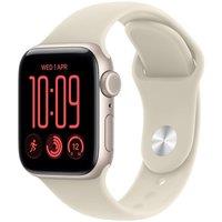 APPLE Watch SE 3 GPS Cellular 40mm Starlight Aluminum Case with Sand Sport Band - S/M, Cream,Silver/Grey