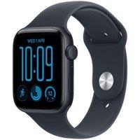 APPLE Watch SE 3 GPS 44mm Midnight Aluminum Case with Navy Blue Sport Band - S/M, Black,Blue