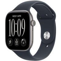 APPLE Watch Series 12 GPS 46mm Space Gray Aluminum Case with Navy Blue Sport Band - M/L, Blue,Silver/Grey