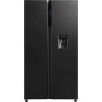 Russell Hobbs RH90AFF201DI-WD American Style Fridge Freezer - Black Steel, Black