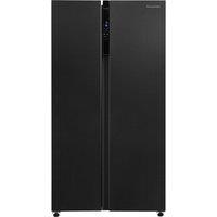 Russell Hobbs RH90AFF201DI American Style Fridge Freezer - Black Steel, Black