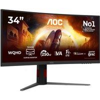 Aoc CU34G4ZCA Wide Quad HD 34 Curved VA WLED Gaming Monitor - Black, Black