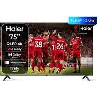 75 HAIER S80 QLED 4K HDR Smart Fire TV with Freely - H75S80GUF, Black