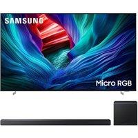 Samsung MRE115MR95F 115" Micro RGB 4K Smart AI TV & HW-QS700F/XU 3.1.2 Wireless Sound Bar Bundle, Silver/Grey