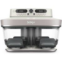 NINJA CRISPi DD102UKIV2 Dual Zone Glass Air Fryer - Bone, Cream,Silver/Grey