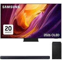 55" Samsung S95H OLED Glare Free 4K Vision AI Smart TV 2026 & HW-Q600H/XU 3.1.2 Wireless Sound Bar with Dolby Atmos Bundle, Black