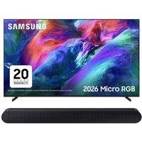 55" Samsung R85H Micro RGB 4K Smart AI TV 2026 (MRE55R85H) & HW-S60D/XU 5.0 All-in-One Sound Bar Bundle, Black