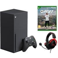 Microsoft XBOX Series X (1 TB), EA SPORTS FC27 (XBOX Series X-S) & Cloud II Pro 7.1 Gaming Headset Bundle, Black