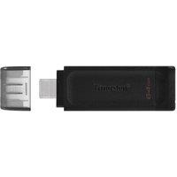 KINGSTON DataTraveler 70 USB-C Flash Drive - 128 GB, Black, Black