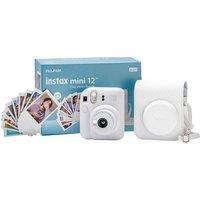 INSTAX Mini 12 Instant Camera Bundle - Clay White, White