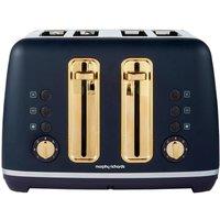 MORPHY RICHARDS Accents Gold 242045 4-Slice Toaster - Navy, Black,Gold