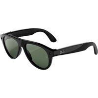 META RAY-BAN Aviator (Gen 3) AI Glasses - Shiny Black with Green Transitions Lenses