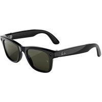 META RAY-BAN Wayfarer (Gen 3) AI Glasses - Shiny Black with Polarised Green Lenses, Large