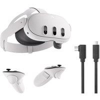 Meta Quest 3 Virtual Reality Headset & VR Optical Link Cable Bundle
