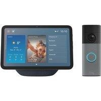 Amazon Echo Show 8 (2025) Smart Display with Alexa & Battery Retinal 2K Video Doorbell Bundle, Silver/Grey