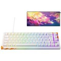 Cheryxtrfy K5 Pro TMR Compact Mechanical Gaming Keyboard & Mouse Mat Bundle, White