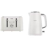 Breville Cobolt VKT289 Jug Kettle & Cobolt VTR066 4-Slice Toaster Bundle, White