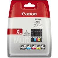 CANON PGI-550XL/CLI-551 Cyan, Magenta, Yellow & Black Ink Cartridges - Multipack, Magenta,Yellow