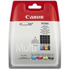 CANON CLI-551 Cyan, Magenta, Yellow & Black Ink Cartridges - Multipack, Black & Tri-colour