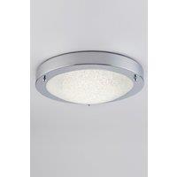 LED Bathroom Ceiling Light Chrome Finish with Glass Shade Natural White (4000K)