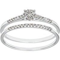 9ct White Gold Diamond Faux Solitaire Eternity Bridal Ring - PR0AXL9818W