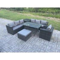 8 Seater Outdoor Lounge Sofa Garden Furniture Set Patio Chair Rattan Rectangular Dining Table