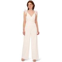Bead Feather Crepe Jumpsuit